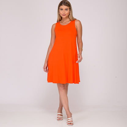 Vestido Curto Trapézio Sem Manga BBonnie Sophia