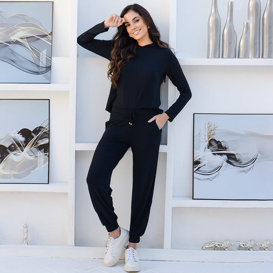 Conjunto Calça e Blusa com Capuz BBonnie Suelen Preto