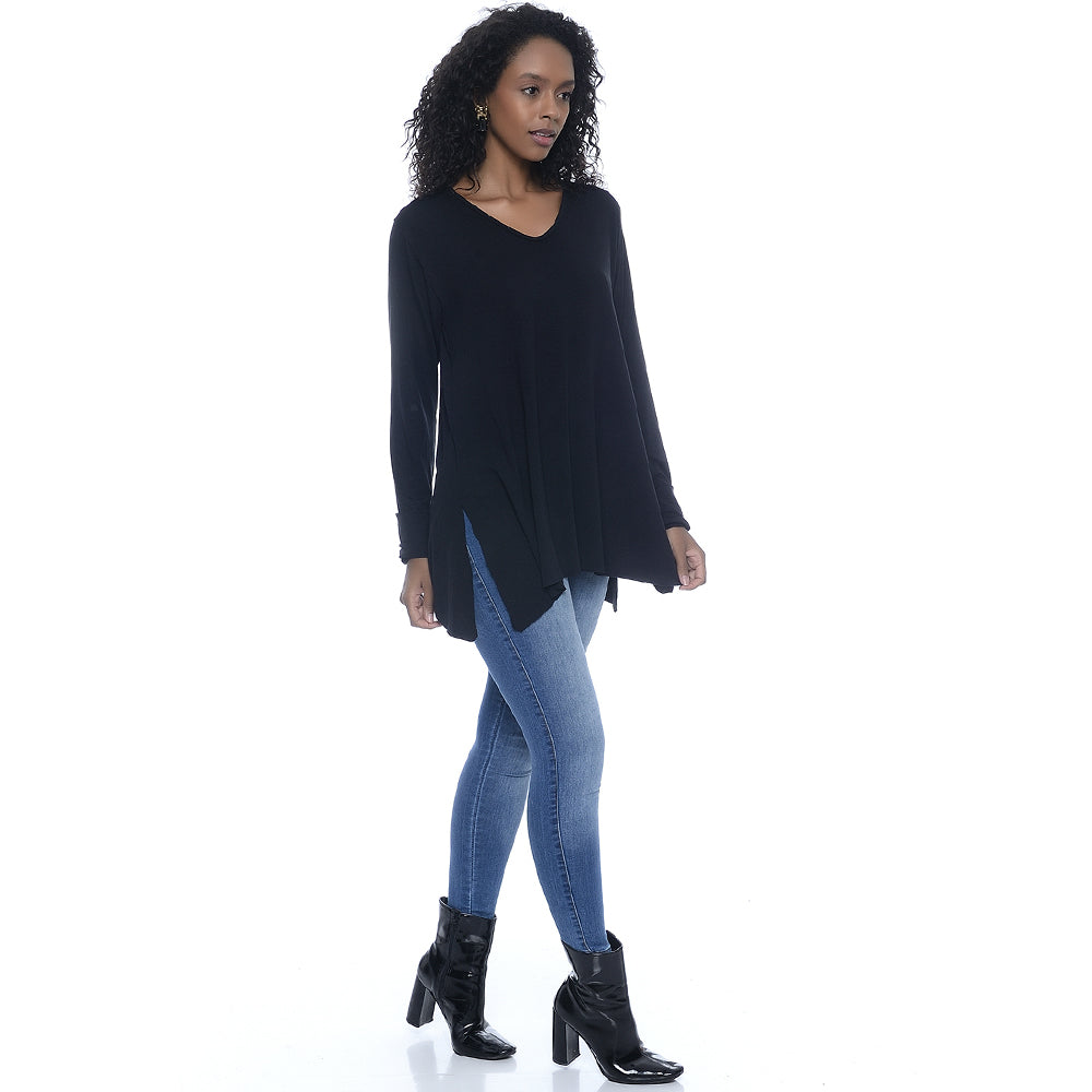 Blusa M/L Assimétrica BBonnie Ludy Preto