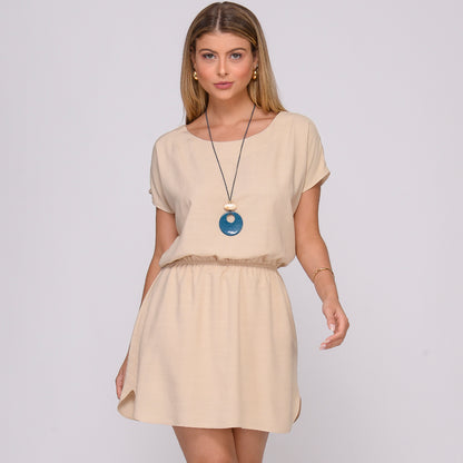 Vestido Curto M/C Elástico na Cintura BBonnie Stela