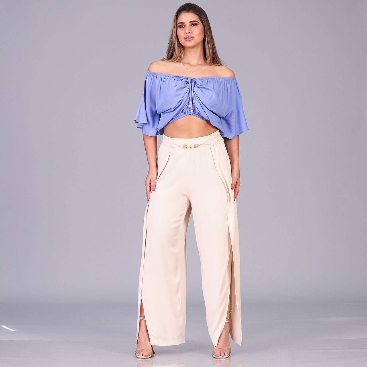 Calça Pantalona com Fenda na Frente BBonnie Paola