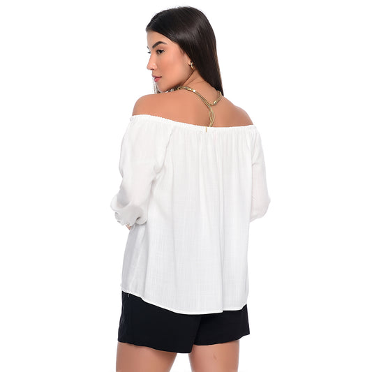 Blusa Ciganinha M/L BBonnie Kalli Branco