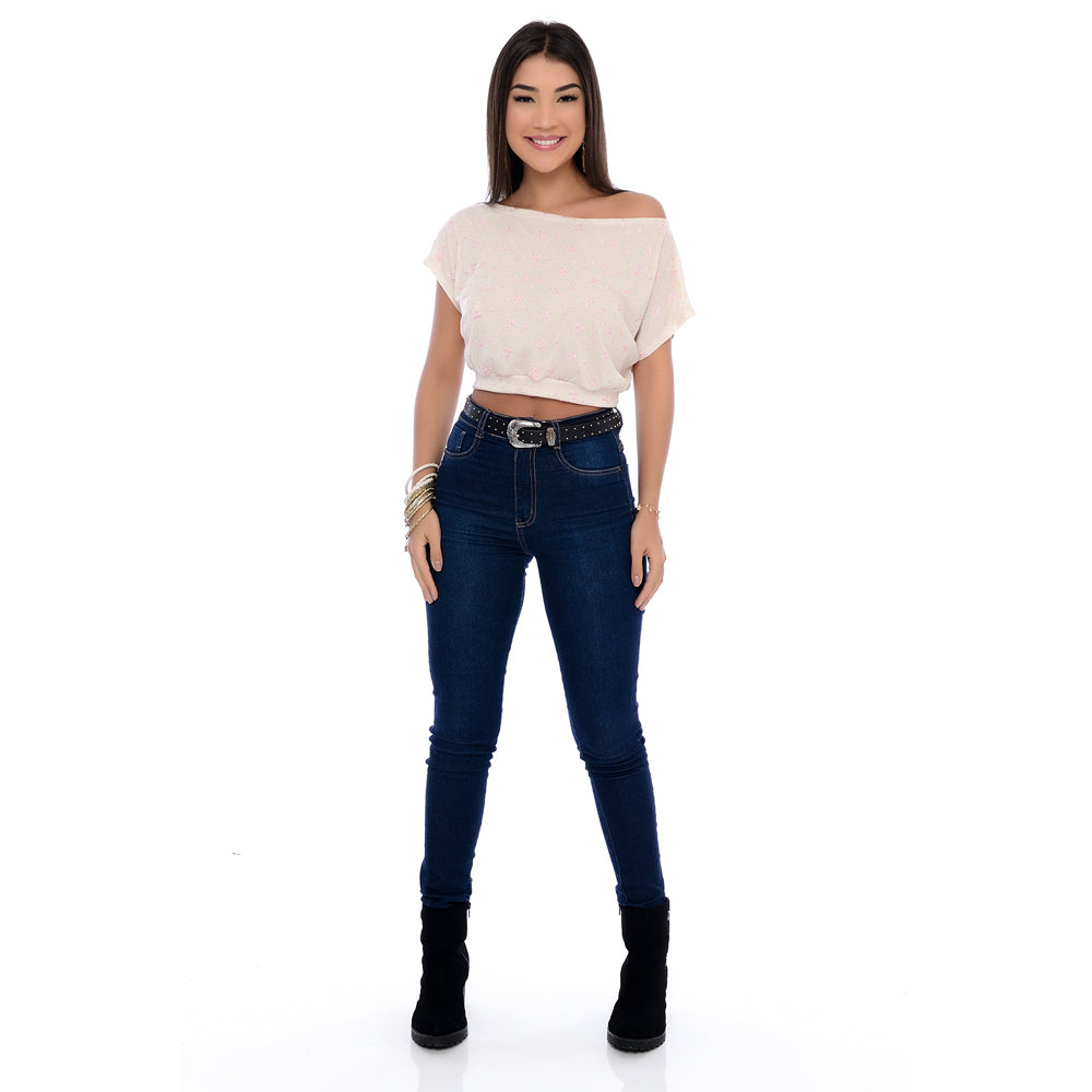 Blusa Cropped BBonnie Sarita Off Flor