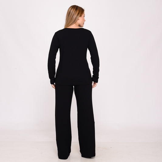 Conjunto Calça e Blusa de Moletinho BBonnie Milena Preto