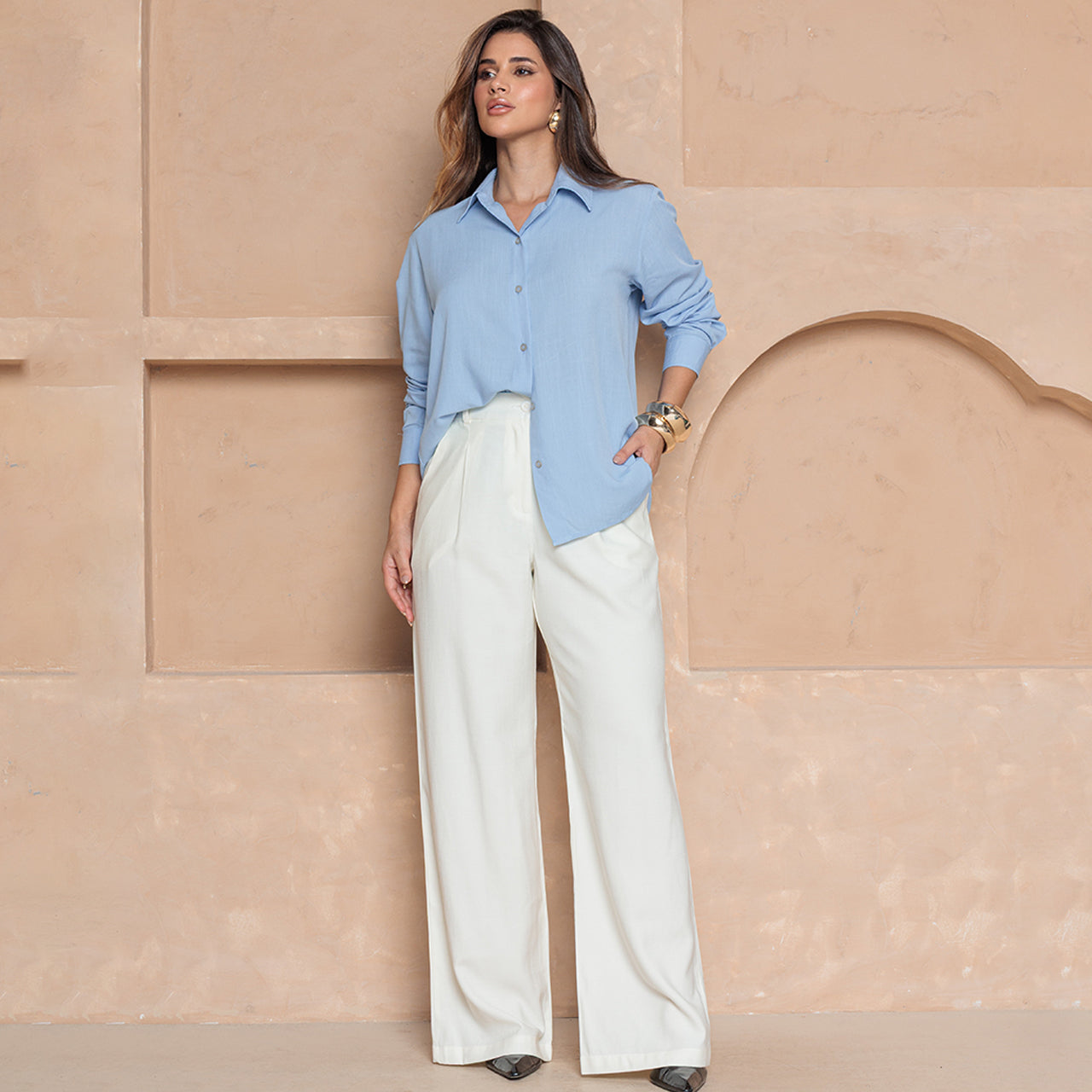Calça Julia – Pantalona com Bolsos – BBonnie Preto B'Bonnie