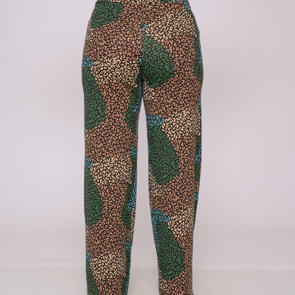 Calça Pantalona Cós largo Bolsos BBonnie Jane Estampa Verde