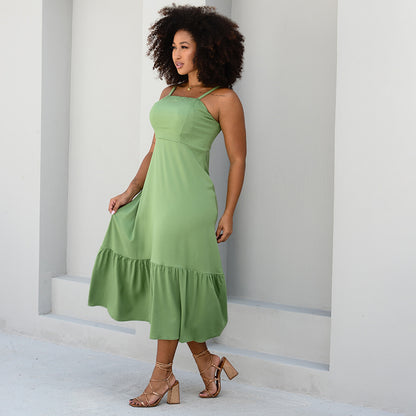 Vestido Midi com Babado na Barra BBonnie Emanuelly