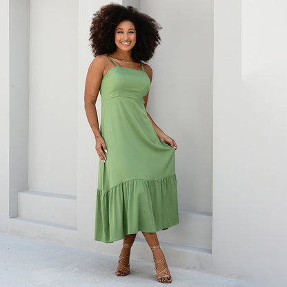 Vestido Midi com Babado na Barra BBonnie Emanuelly