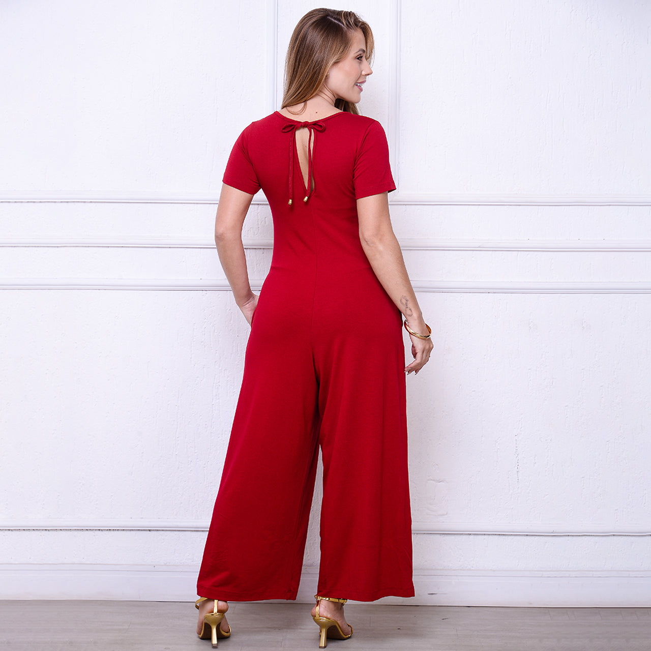 Macacão Pantalona M/C Bolsos BBonnie Esther