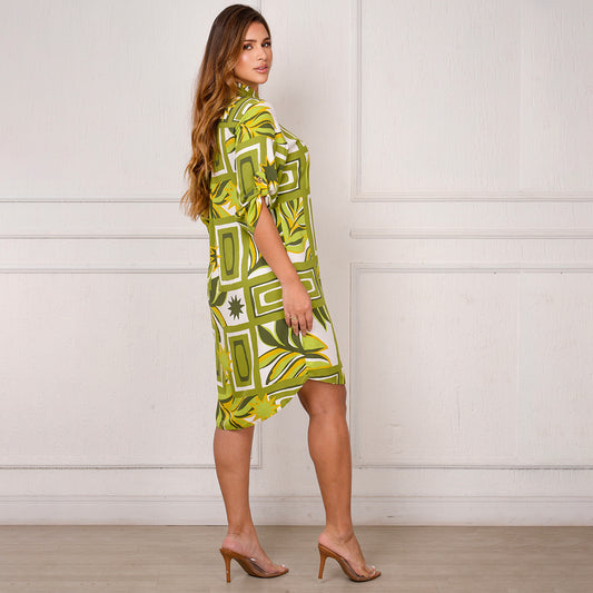 Vestido Chemise Botões M/C BBonnie Vitória Estampados