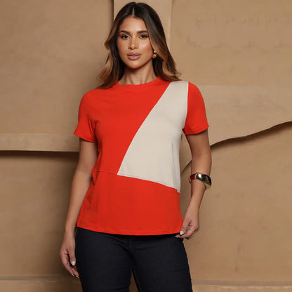 Blusa Flora BBonnie Feminina Manga 3/4 em Malha Viscolycra