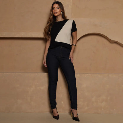 Blusa Flora BBonnie Feminina Manga 3/4 em Malha Viscolycra