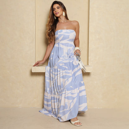 Vestido Longo Flor BBonnie Feminino Tomara que Caia Estampados