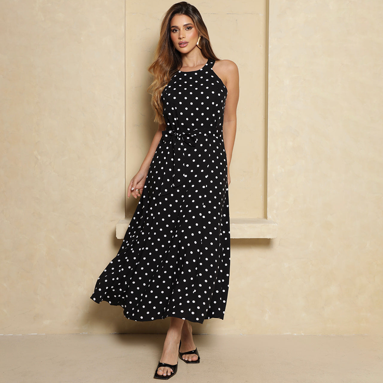 Vestido Longo Agatha BBonnie Feminino com Bolsos Poa