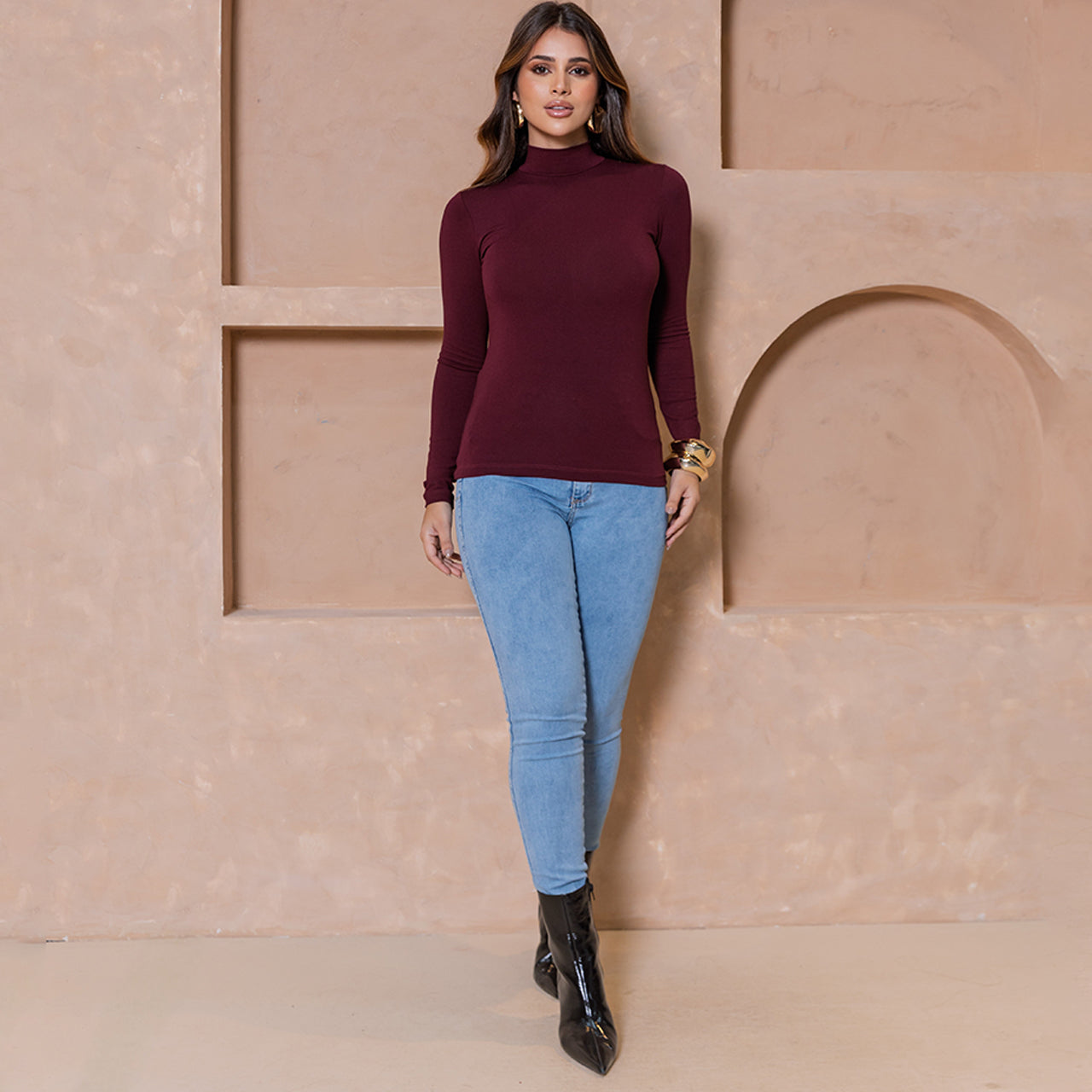 Blusa Cacharrel Olivia - Manga Longa com Gola Alta – B’Bonnie B'Bonnie