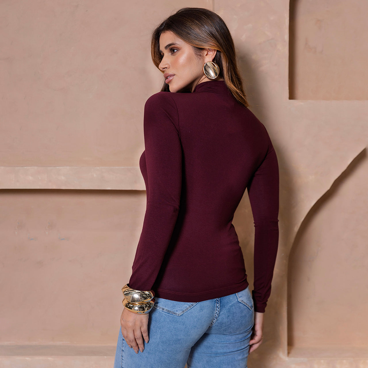 Blusa Cacharrel Olivia - Manga Longa com Gola Alta – B’Bonnie B'Bonnie