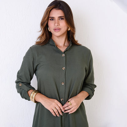 Vestido Chemise Botões M/C BBonnie Rebeca Marrom