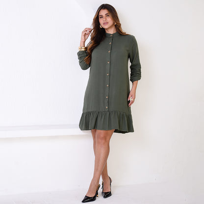 Vestido Chemise Botões M/C BBonnie Rebeca Marrom
