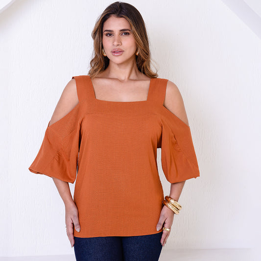 Blusa Ombro Vazado BBonnie Serena Terra