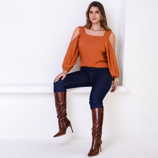 Blusa Ombro Vazado BBonnie Serena Terra