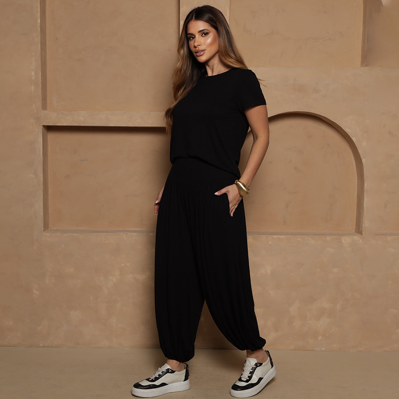 Conjunto Jasmine BBonnie – Blusa e Calça Aladim Marrom B'Bonnie