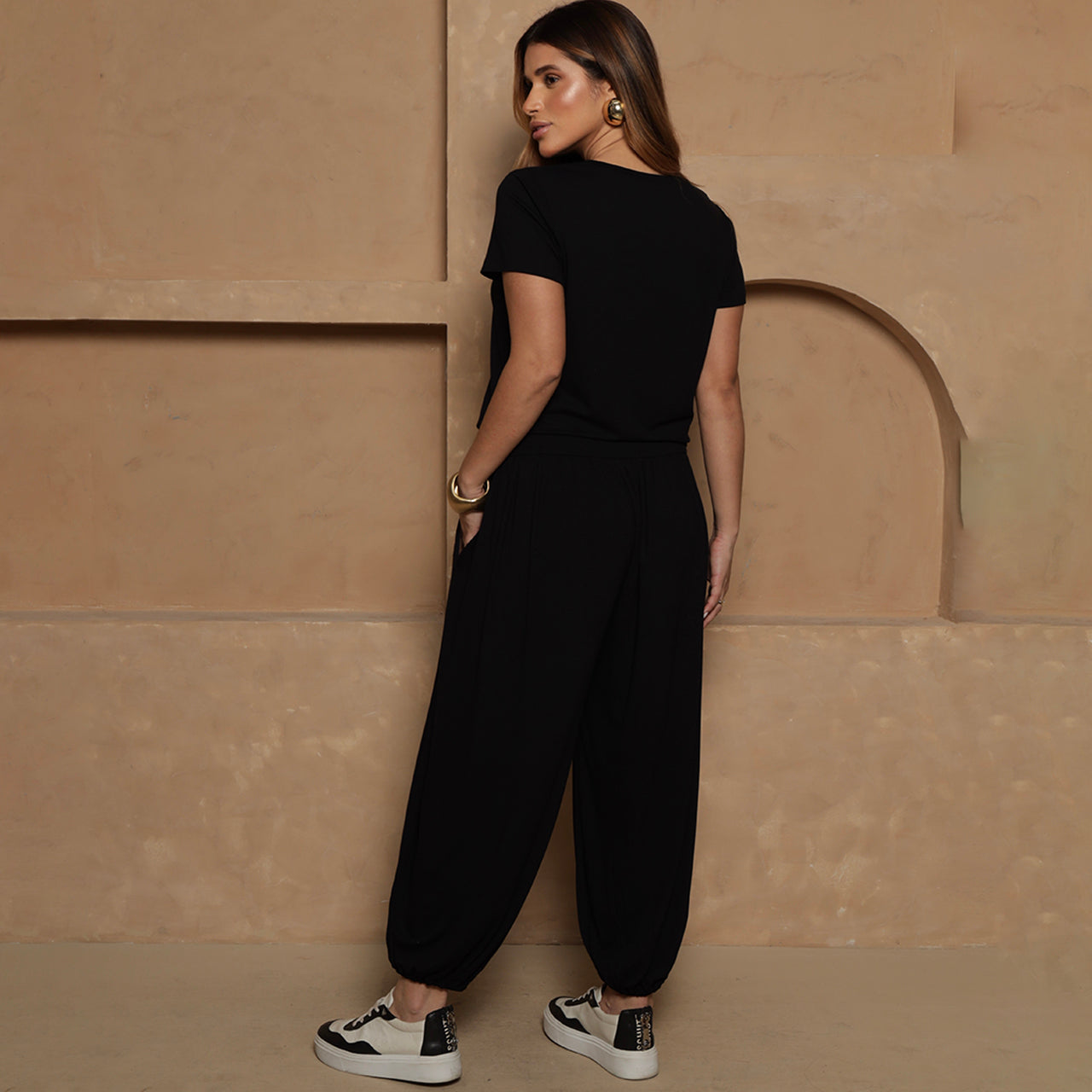 Conjunto Jasmine BBonnie – Blusa e Calça Aladim Marrom B'Bonnie
