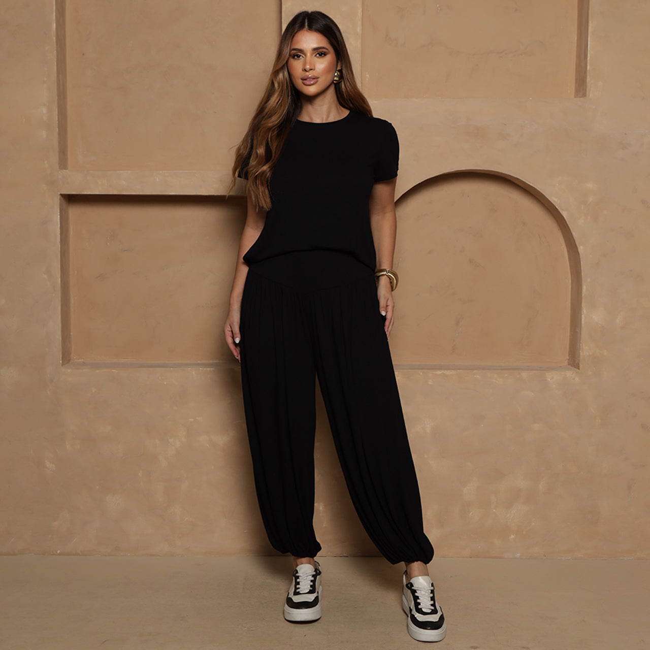 Conjunto Jasmine BBonnie – Blusa e Calça Aladim Marrom B'Bonnie