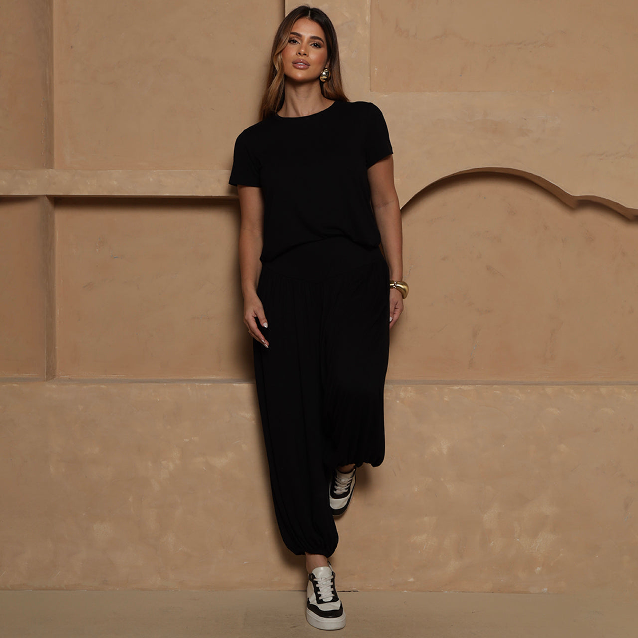 Conjunto Jasmine BBonnie – Blusa e Calça Aladim Marrom B'Bonnie