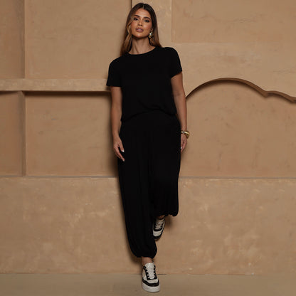 Conjunto Jasmine BBonnie – Blusa e Calça Aladim Marrom B'Bonnie