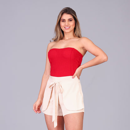 Blusa Tomara que Caia com Bojo BBonnie Cristal Vermelho