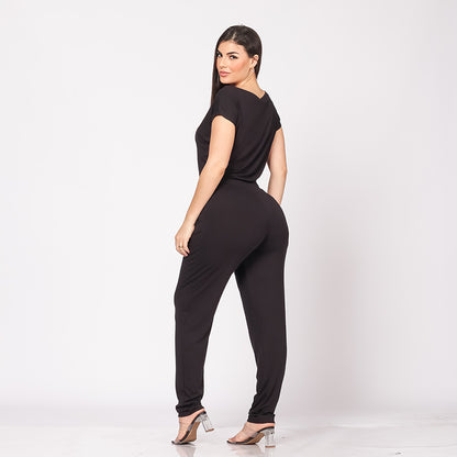 Macacão Longo M/C Decote Canoa  BBonnie Mel