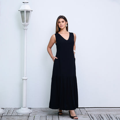 Vestido Longo com Barra Franzida BBonnie Isabelly