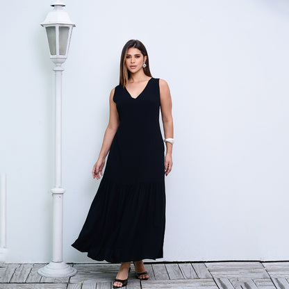 Vestido Longo com Barra Franzida BBonnie Isabelly