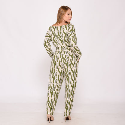 Macacão M/L Decote Canoa BBonnie Maitê  Estampados