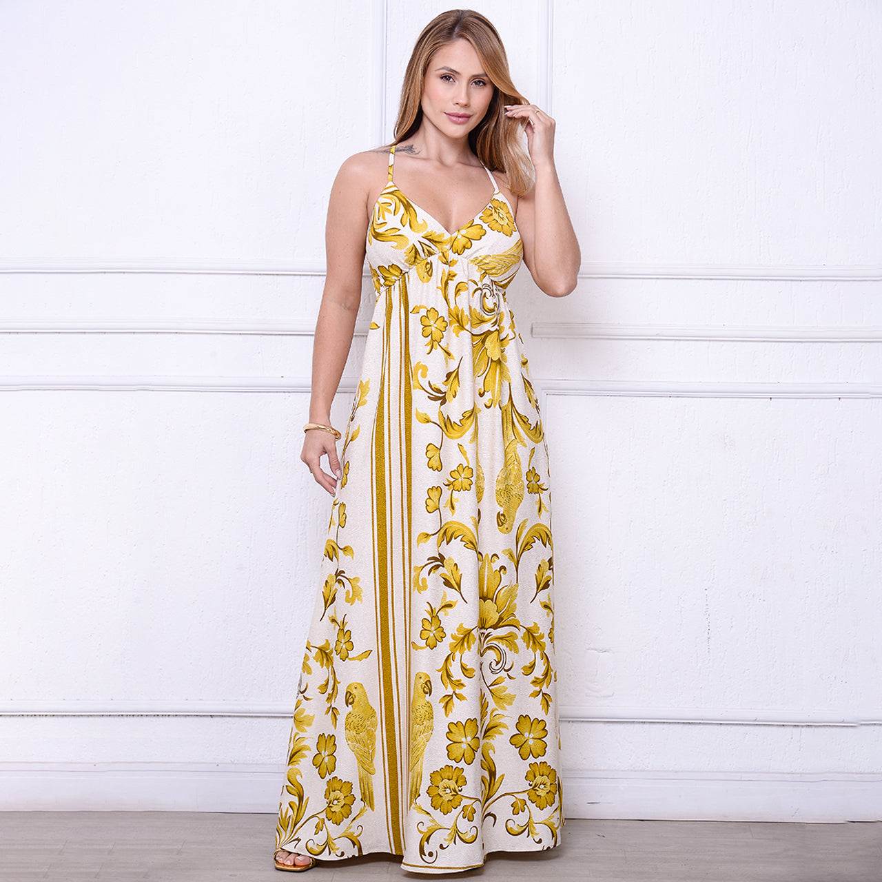 Vestido Maria – Longo com Decote nas Costas Estampados