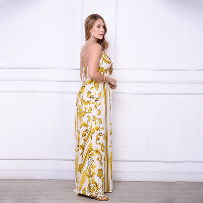 Vestido Maria – Longo com Decote nas Costas Estampados