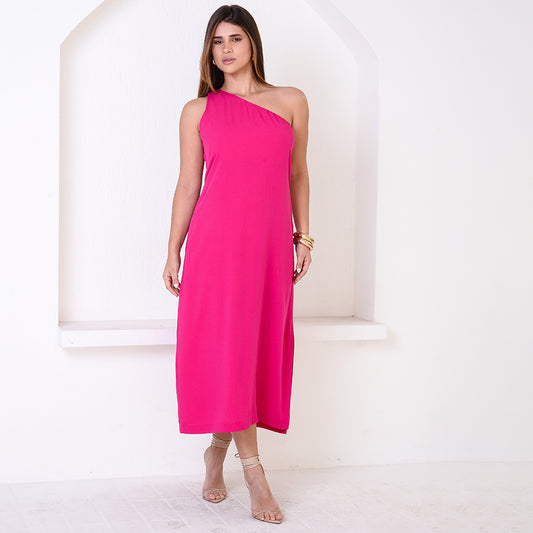 Vestido Midi Ombro Só BBonnie Leticia Pink