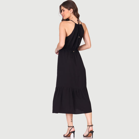 Vestido Midi Cava Americana  BBonnie Anahi Preto