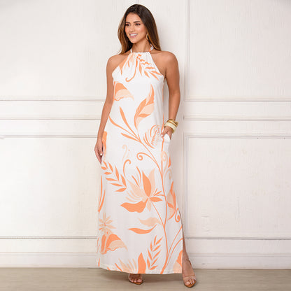 Vestido Sabrina – Longo com Amarração no Pescoço Estampados