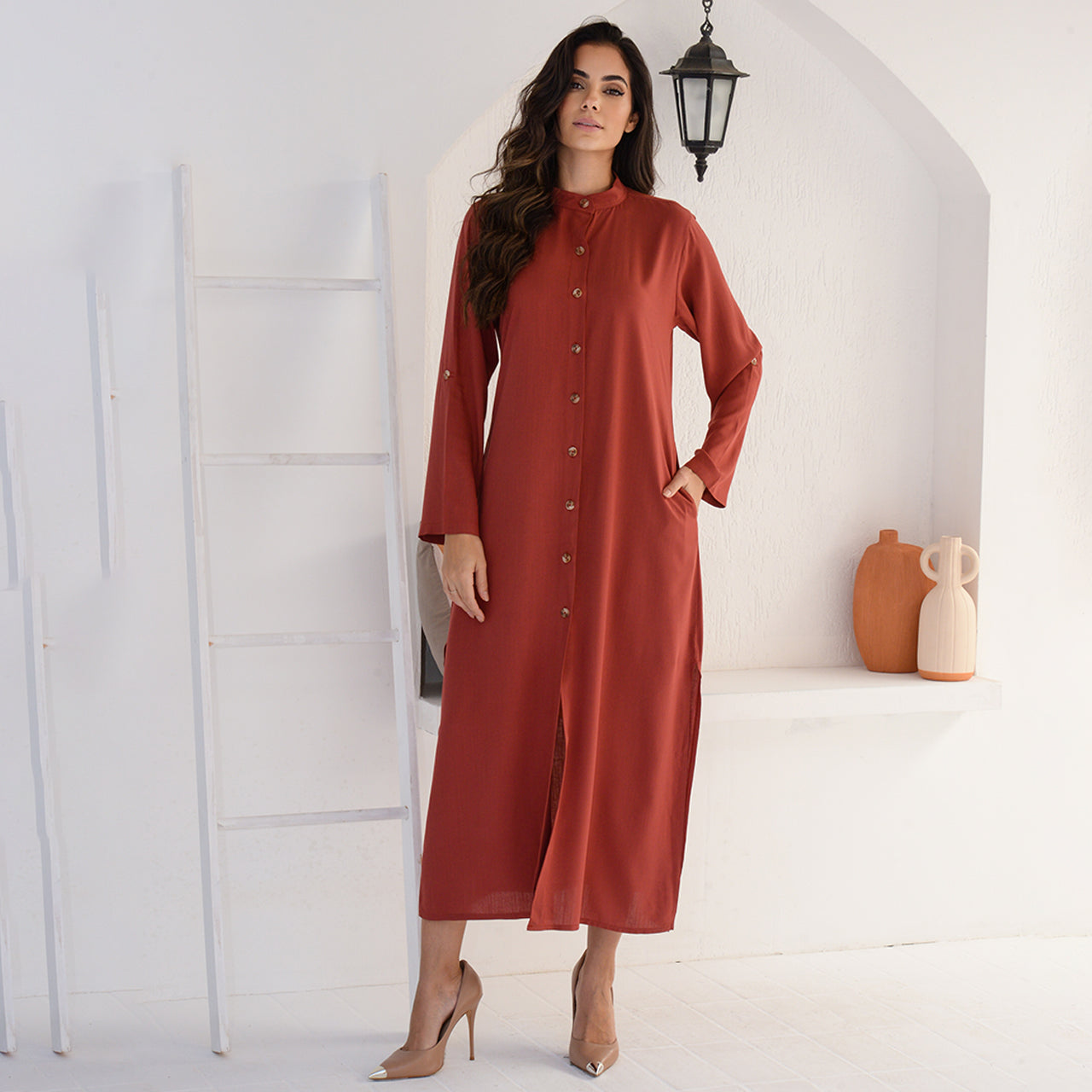 Vestido Chemise Botões M/L BBonnie Valentina Terra