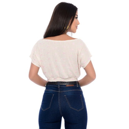 Blusa Cropped BBonnie Sarita Off Flor