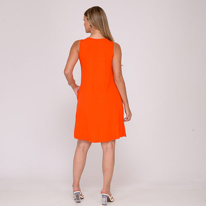 Vestido Curto Trapézio Sem Manga BBonnie Sophia
