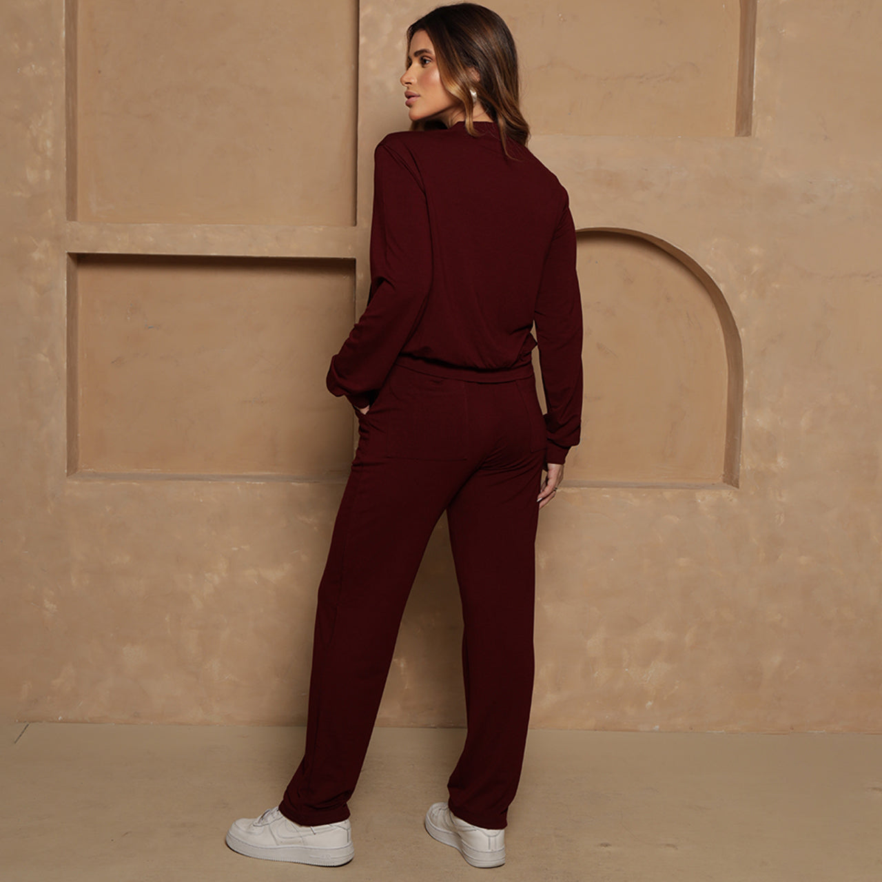 Conjunto Eliza BBonnie – Moletinho Vinho B'Bonnie