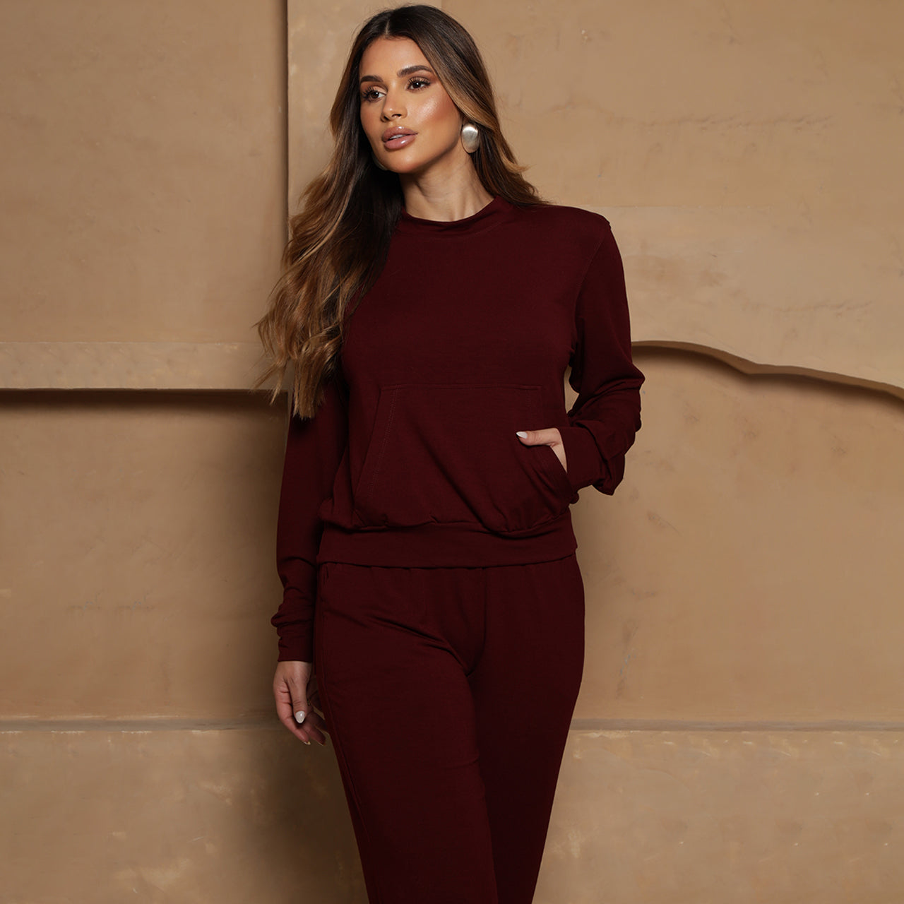 Conjunto Eliza BBonnie – Moletinho Vinho B'Bonnie