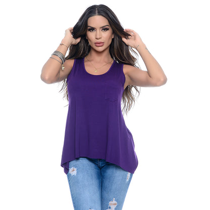 Blusa Regata Assimétrica BBonnie Lary Roxo