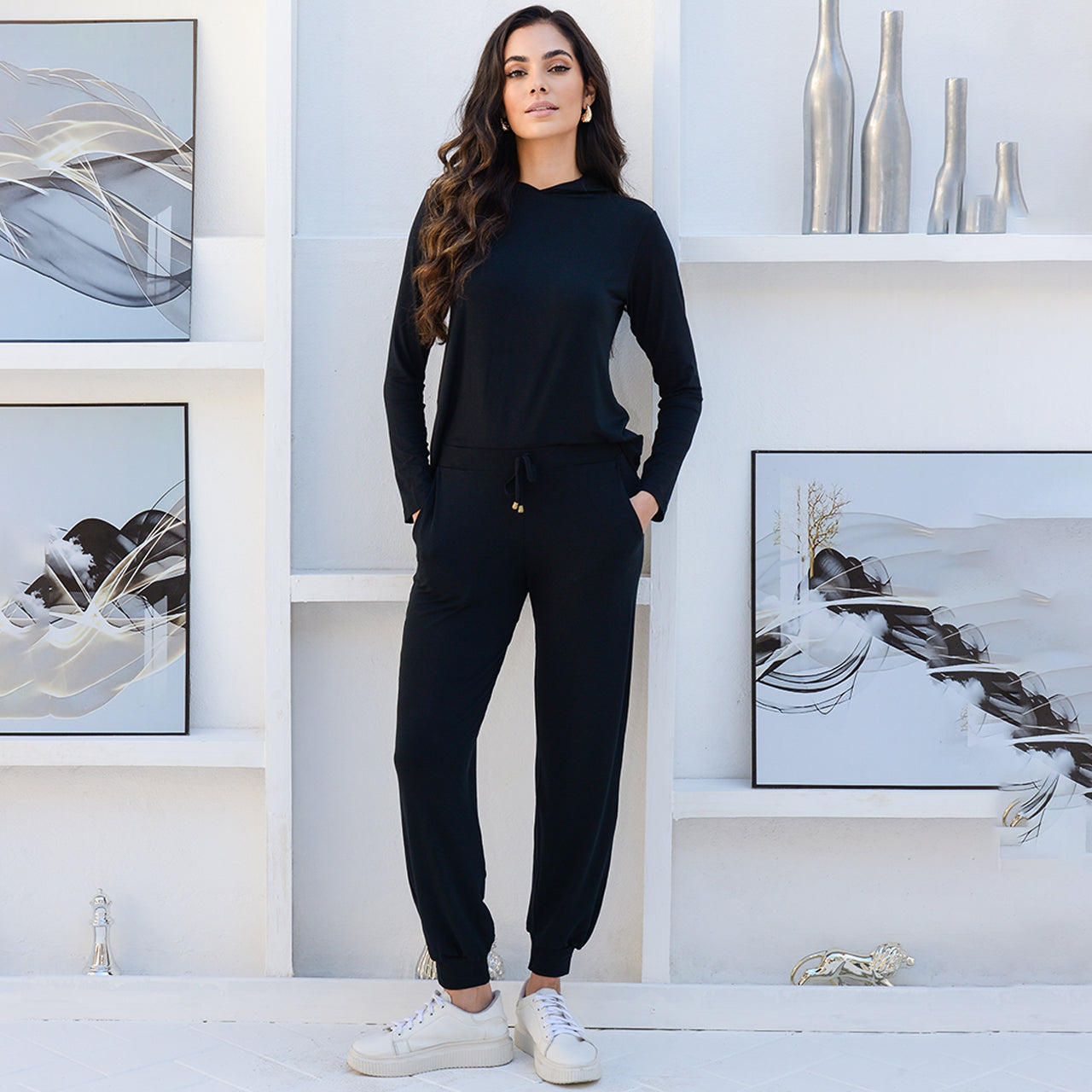 Conjunto Calça e Blusa com Capuz BBonnie Suelen Preto