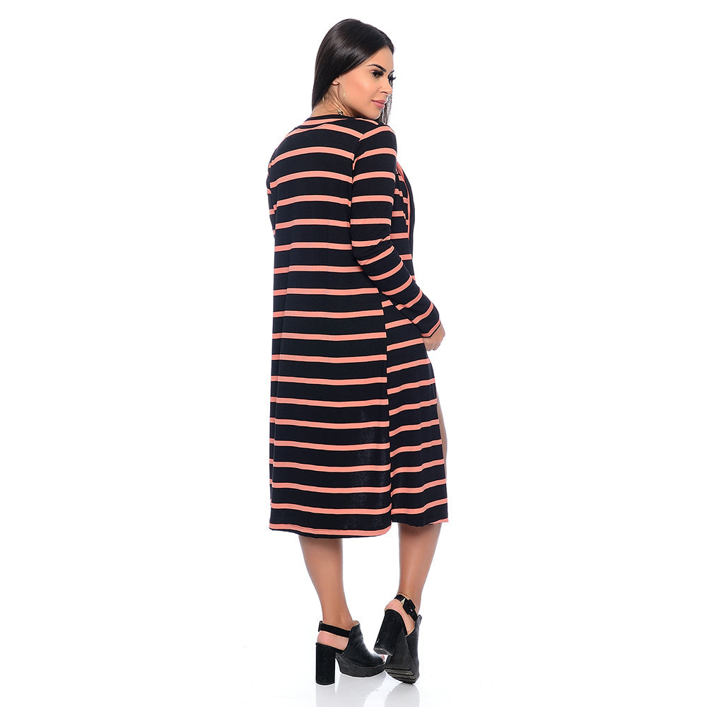 Cardigan Feminino M/L BBonnie Kira Listra Coral B'Bonnie