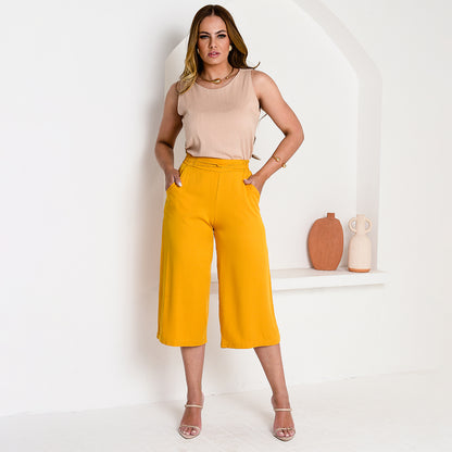 Calça Pantacourt Viscose Cós de Elástico BBonnie Cora