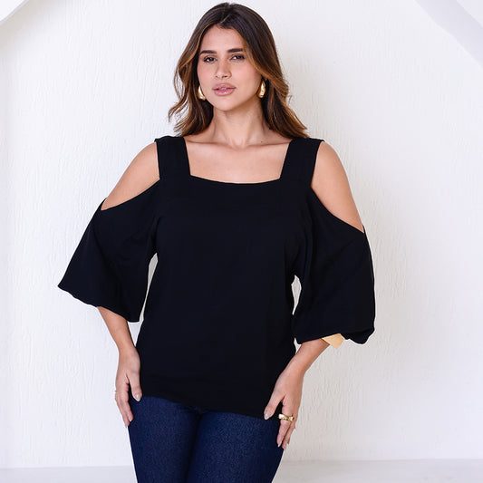 Blusa Ombro Vazado BBonnie Serena Preta