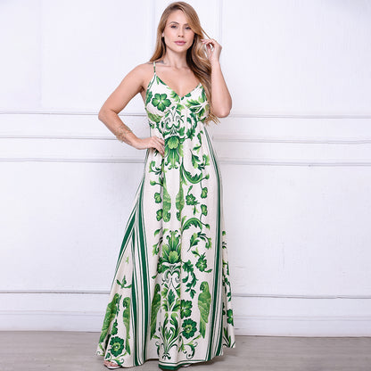 Vestido Maria – Longo com Decote nas Costas Estampados